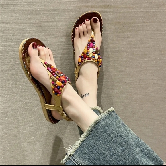 Toe Post Flats Sandals - Picture 1 of 4